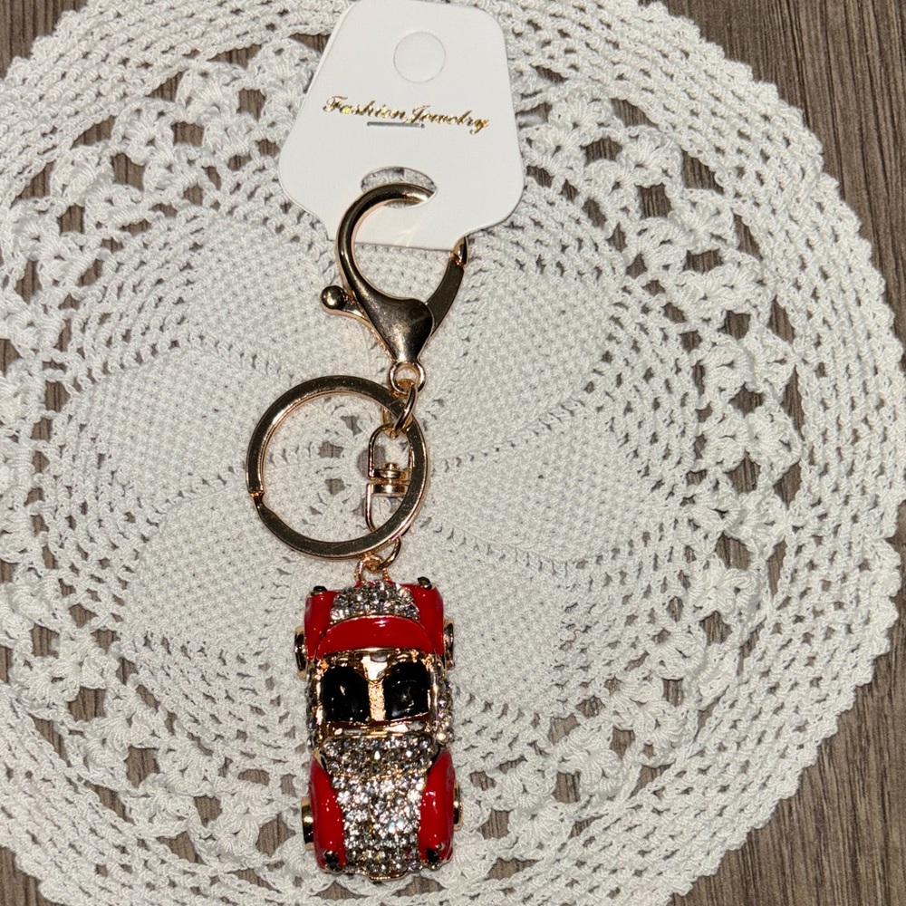 Red and Silver Car Keychain